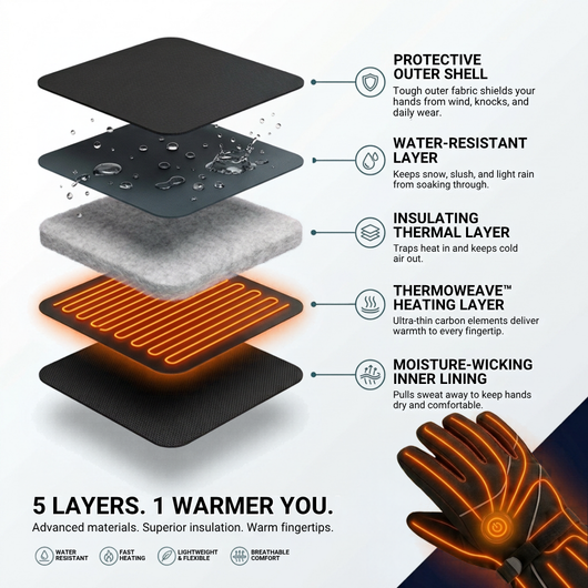 Hand Hearth Heated Gloves